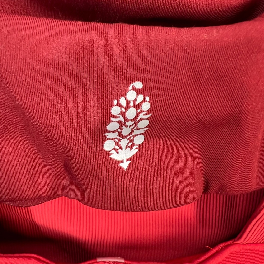 Free People Movement Hot Shot Reversible Onesie Red Ribbed Athletic Bodysuit L - Picture 3 of 7